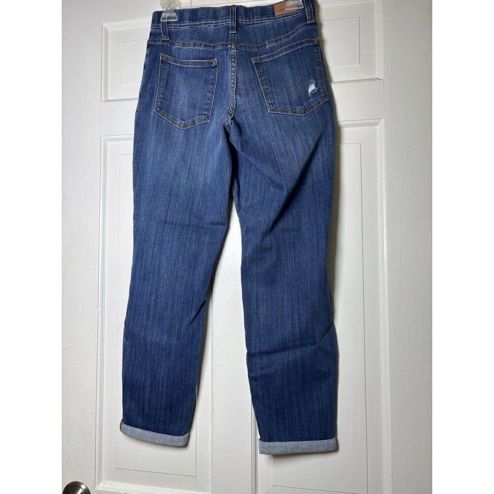 Judy Blue Boyfriend Fit Hi Elastic Waist Pull-on Cuffed Ankle Jeans SIZE 5NWOT - Picture 4 of 9